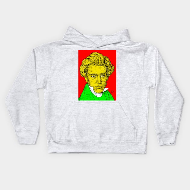 SOREN KIERKEGAARD portrait .1 Kids Hoodie by lautir